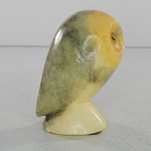 VIntage Hand Carved Italian Alabaster Owl Figurine Genuine Alabaster - Picture 4 of 6